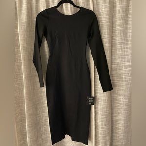 Black Backless Midi Dress